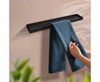 600mm Double Towel Rack Stainless Steel Bathroom Towel Rails shelf Storage rack wall mounted towel holder Black