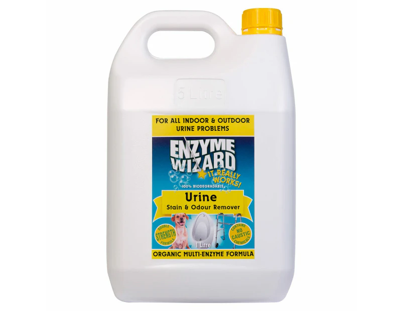 Enzyme Wizard 5L Pet/Dog/Cat Human Urine Stain/Odour Remover Deodoriser Cleaner