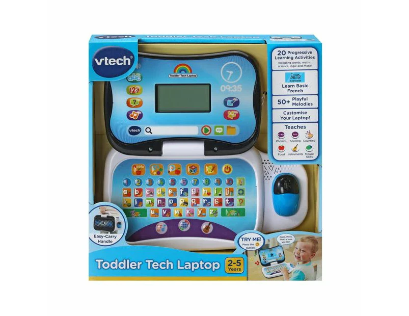 VTech Toddler Tech Laptop Educational Kids Toy Fun Activity Black 2-5 Years