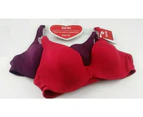 2 x Berlei Barely There Bras Contour Underwire Bra Womens (42K) Nylon/Polyester - Red & Burgundy (42K)