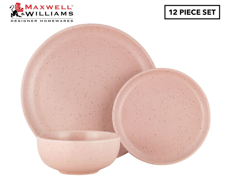 Maxwell & Williams 12-Piece Palette Dinner Set - Pink Speckle