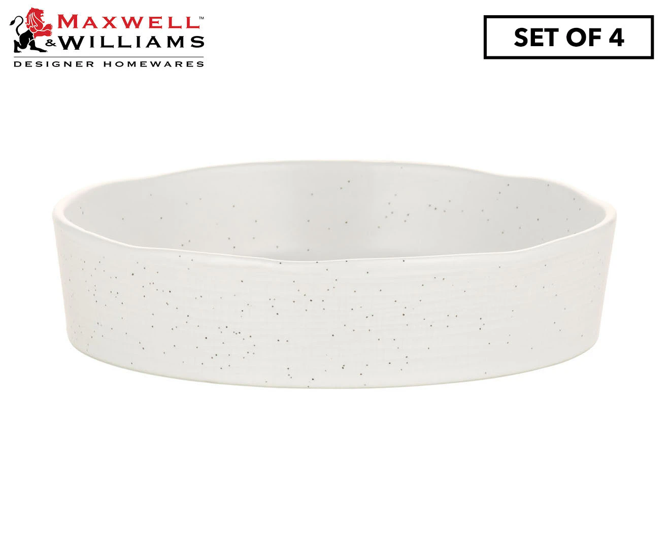 Set of 4 Maxwell & Williams 15cm Onni Bowls - Speckled White