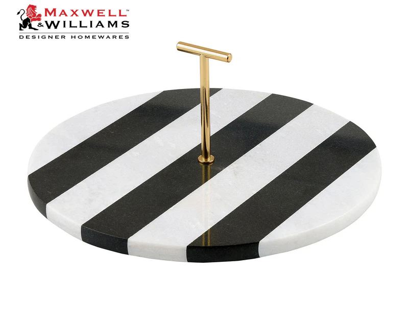Maxwell & Williams 30cm Belgravia Round Serving Tray - Black/White/Gold