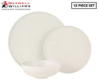 Maxwell & Williams 12-Piece Onni High Rim Dinner Set - Speckled White