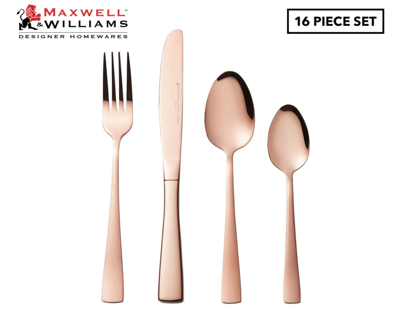 Maxwell & Williams 16-Piece Arden Stainless Steel Cutlery Set - Copper