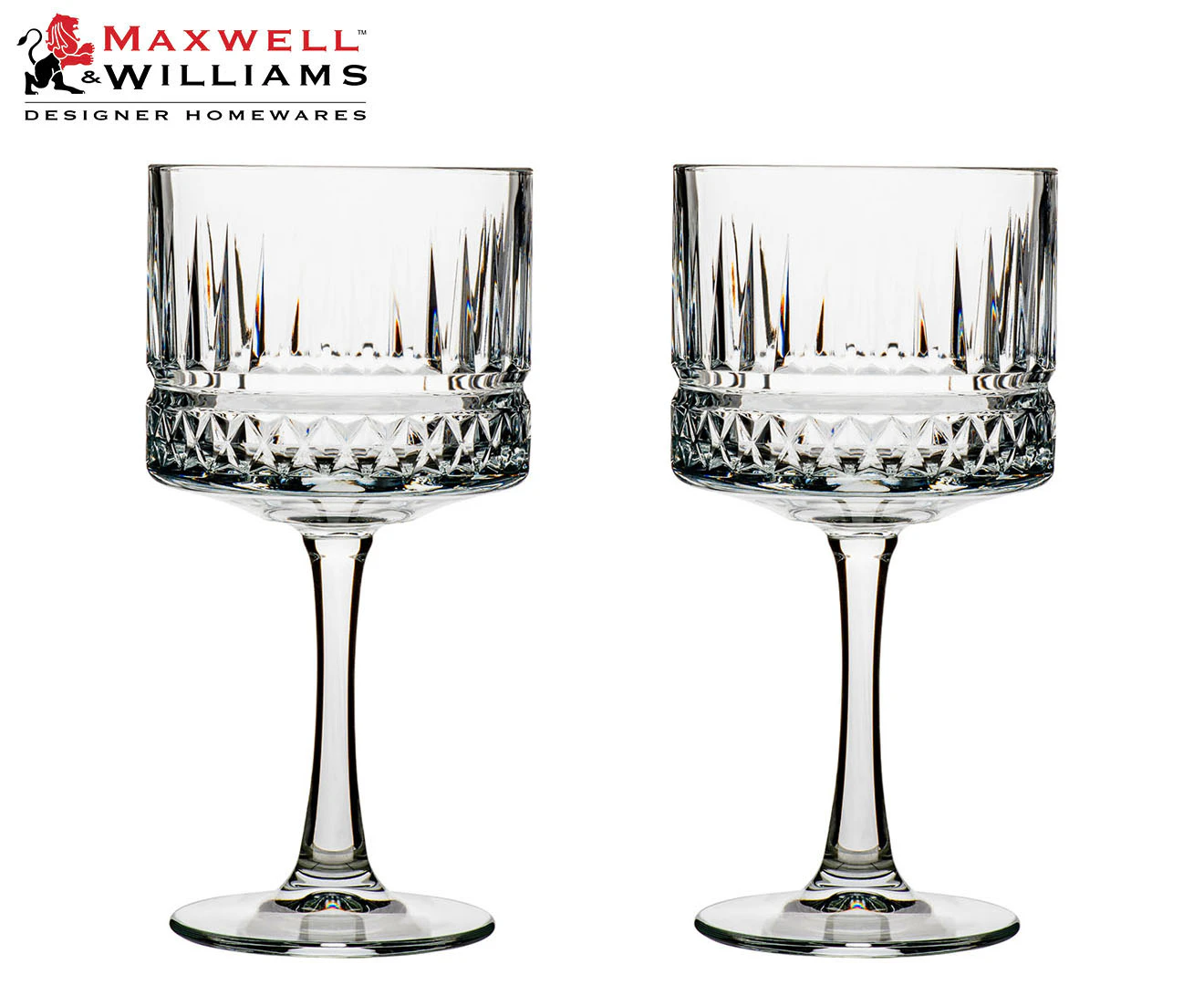 Set of 2 Maxwell & Williams 500mL Cocktail & Co. Atlas Gin/Cocktail Glasses