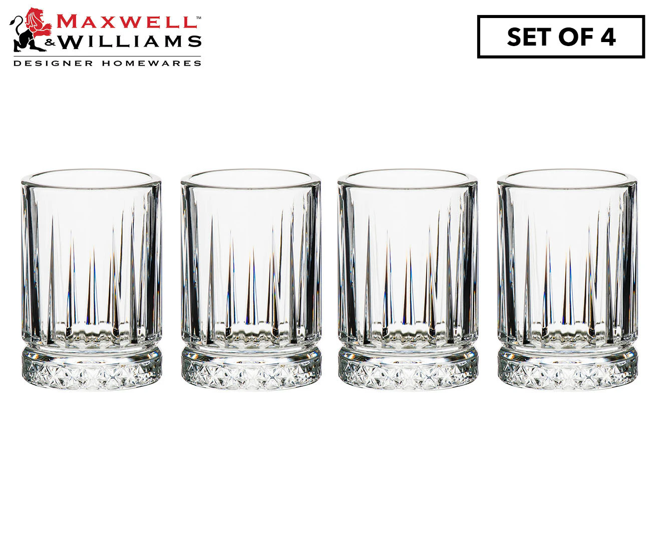 Set of 4 Maxwell & Williams 60mL Cocktail & Co. Atlas Shot Glasses