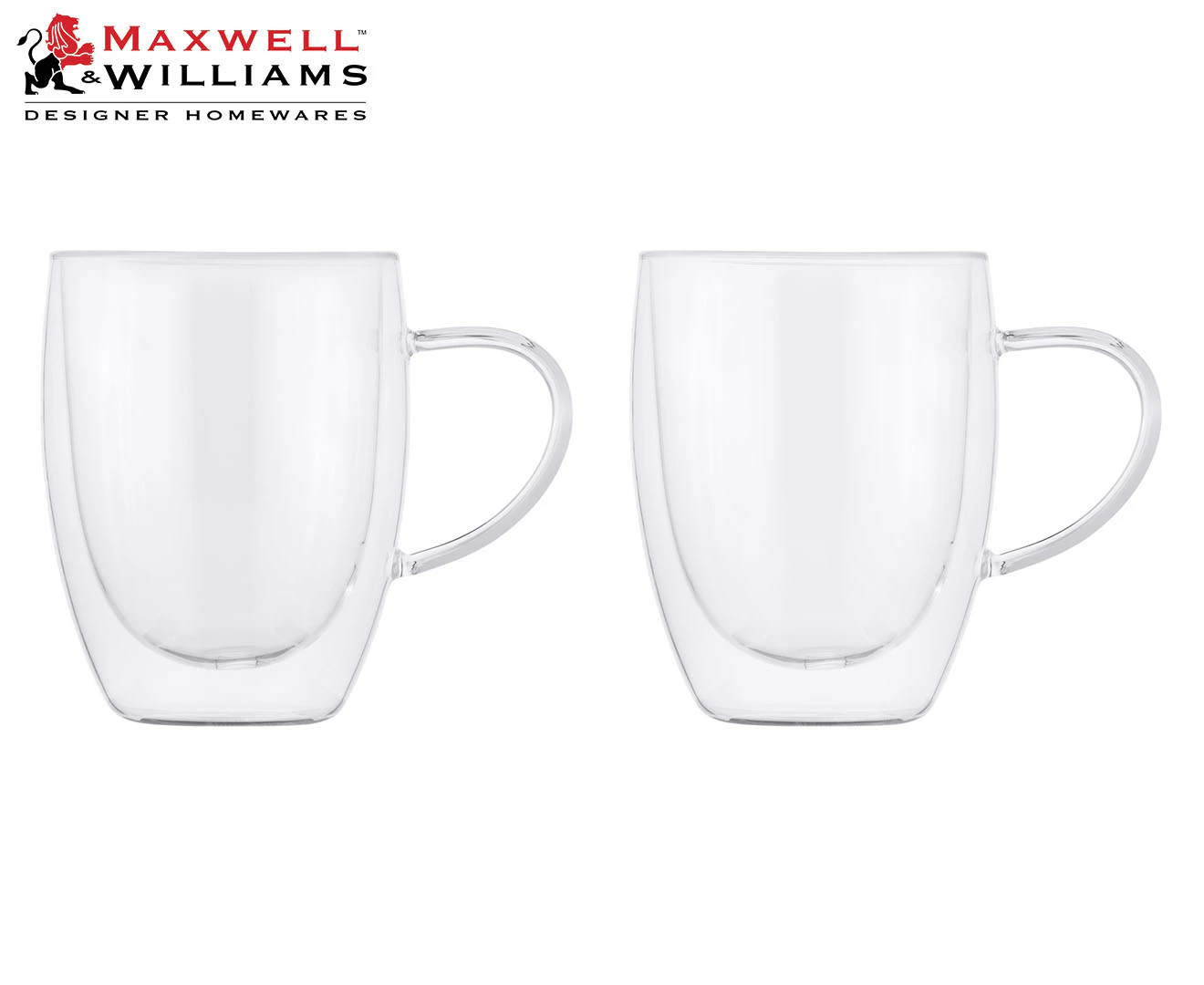 Set of 2 Maxwell & Williams 350mL Blend Double Wall Mugs