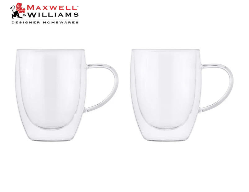 Set of 2 Maxwell & Williams 350mL Blend Double Wall Mugs