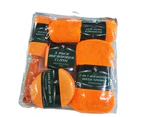 Orange 9pcs Car Cleaning Kit Microfiber Wash Mitt Cloth Sponge Wax Pad Wheel Brush