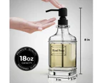 Glass Hand Press Dispenser Bathroom Soap Dispensing Bottle -black