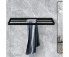 800mm Double Towel Rack Stainless Steel Bathroom Towel Rails shelf Storage rack wall mounted towel holder Black