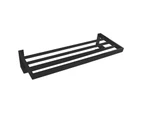 600mm Towel Rack with Shelf holder Stainless Steel Towel Rail wall mounted Bathroom towel bar rack Black