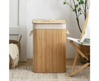 Bamboo Laundry Hamper Basket Wicker Clothes Storage Bag Sorter Bin With Lid