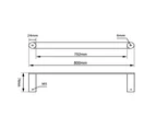 Bathroom Towel Rack 800mm Black Stainless Steel Single Towel Rail Towel Bar wall mounted towel holder Rack