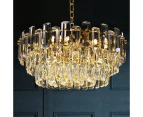 60CM/80CM Layered Sparkling Crystal Chandelier Light Accent Living Room Dining Kitchen Pendant Lamp