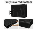 Multiple Size Options Super Waterproof Outdoor TV Cover with Remote Control Pocket Dustproof and Weatherproof Outdoor Television Protector Cover - Black
