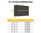 Super Waterproof and Weatherproof Outdoor TV Cover with Remote Control Storage Pocket - Dust Resistant TV Protector Available in Multiple Sizes - Black
