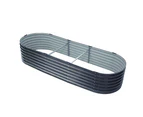 Greenfingers Garden Bed 240X80X42cm Oval Planter Box Raised Container Galvanised