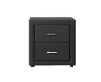 Artiss Bedside Table 2 Drawers Fabric - CADEN Charcoal