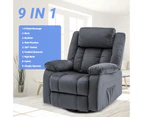 Advwin Recliner Chair 8-Point Heated Massage Chair 360° Swivel Armchair Grey