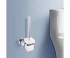 Toilet Brush Holder Set Toilet Bowl Cleaning Brush Holder with Glass Cup Chrome Stainless steel Holder Rack