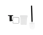 Toilet Brush Holder Set Toilet Bowl Cleaning Brush Holder with Glass Cup Black Stainless steel Holder Rack