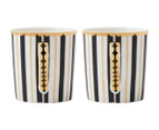 Set of 2 Maxwell & Williams Tea's & C's Regency Demi Cup & Saucer Set - Black/Gold