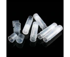 （White）100PCS Clear Black White Empty lipstick Plastic Lip Balm Container Tubes Caps 5g