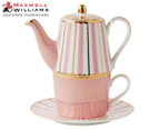 Maxwell & Williams 3-Piece Tea's & C's Regency Tea-For-One w/ Infuser Set - Pink/Gold