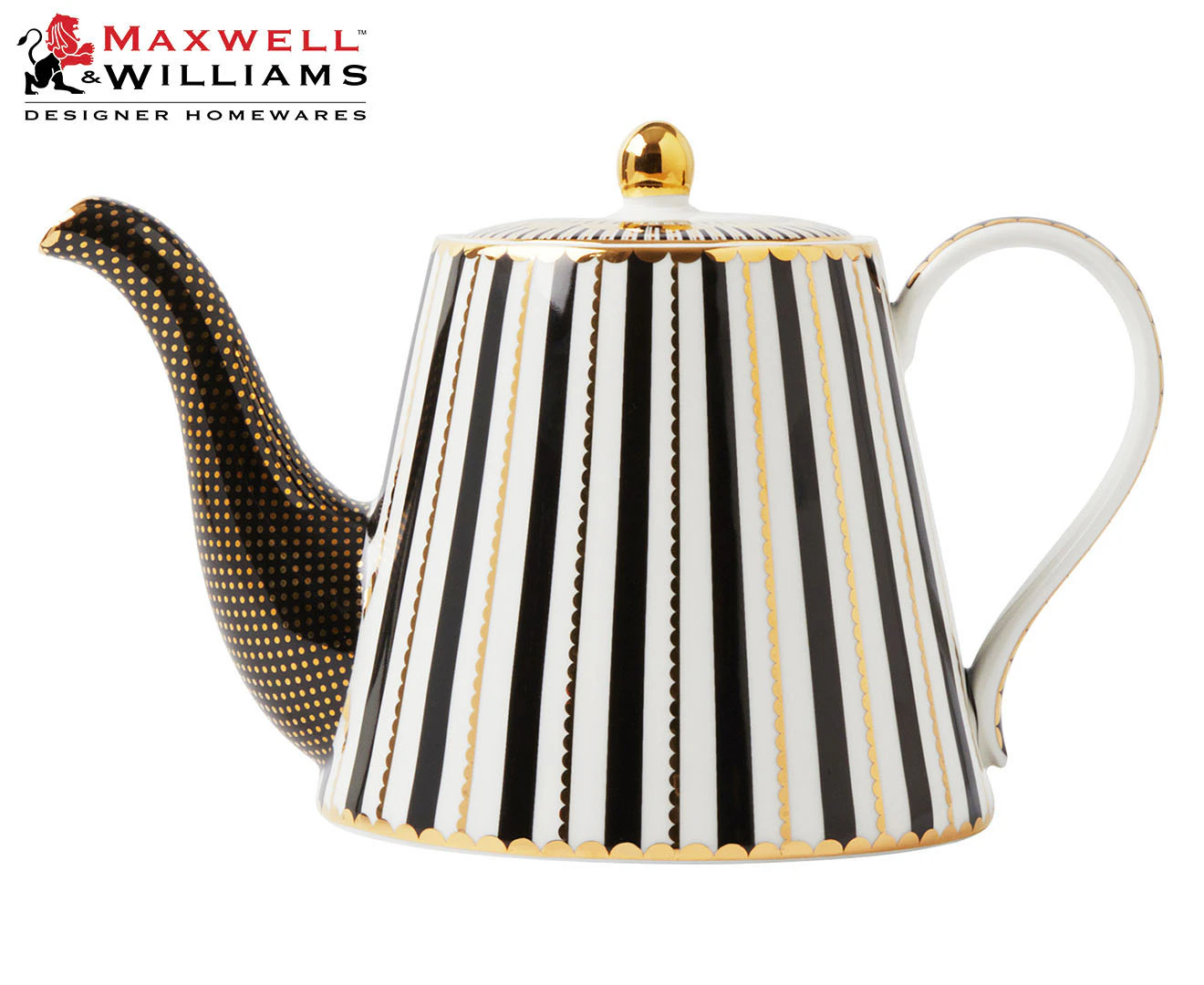 Maxwell & Williams 1L Tea's & C's Regency Teapot w/ Infuser - Black/Gold