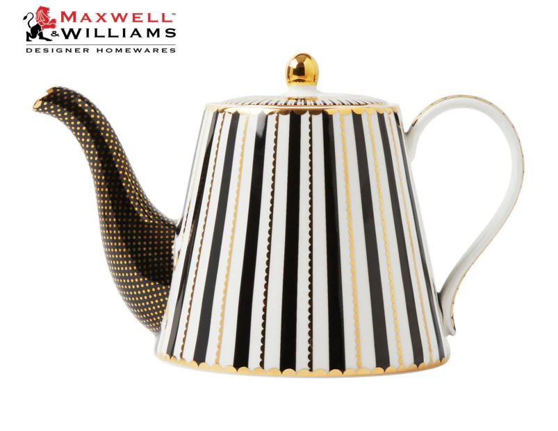 Maxwell & Williams 1L Tea's & C's Regency Teapot w/ Infuser - Black/Gold