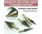5pcs Hss Step Steel Cone Drill Titanium Bits Set Kit Hole Cutter + Aluminum Case