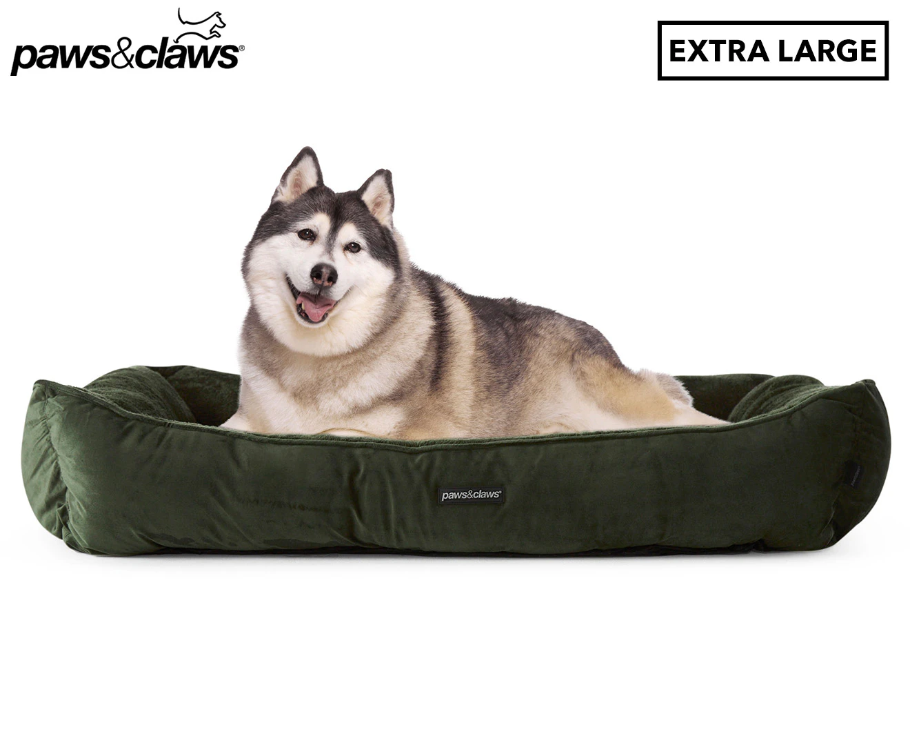 Paws & Claws Extra Large Lux Walled Pet Bed - Olive