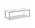 Santorini 8 Seater Outdoor Rectangle Aluminium Dining Table and Chairs Setting - Outdoor Aluminium Dining Settings - White