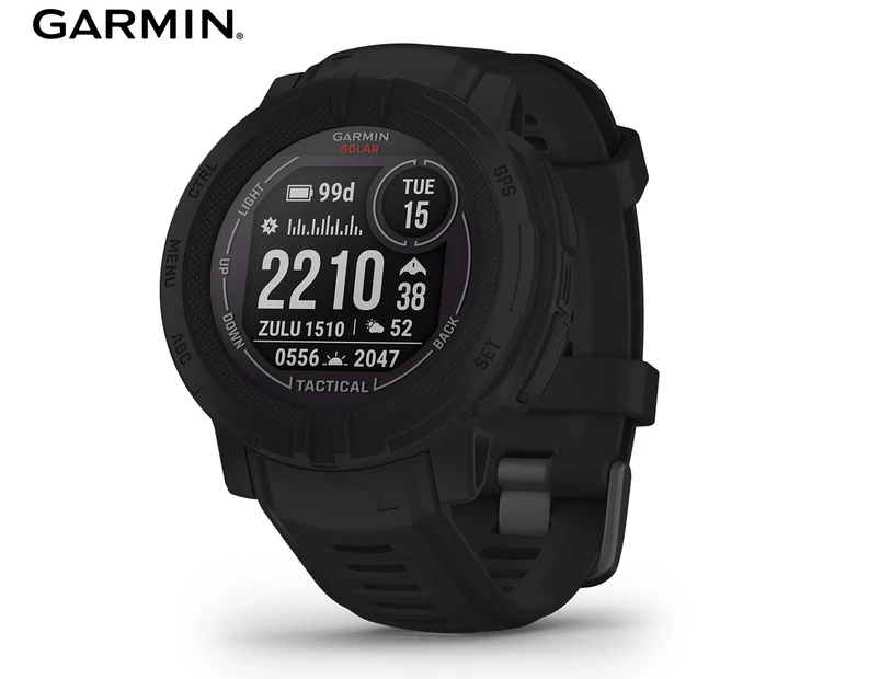 Garmin Instinct 2 Solar Tactical Edition 45mm Silicone GPS Smart Watch - Black