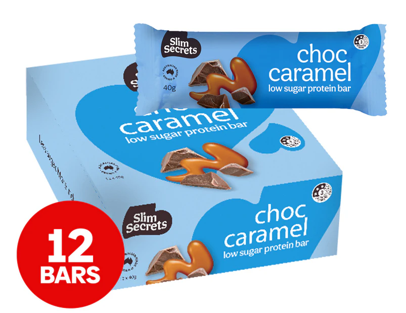 12 x Slim Secrets Low Sugar Protein Bar Choc Caramel 40g