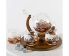 Globe Decanter With Whiskey Stones