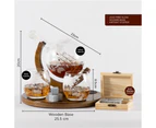 Globe Decanter With Whiskey Stones