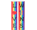 LGBT Pride Rainbow Porch Banner Love Wins Rainbow Hanging Banner LGBT Porch Sign for Front Door
