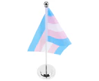 1 Set Homosexual Table Flag Rainbows Pride Table Desk Flag with Stand Base Table Desk Flag Ornament