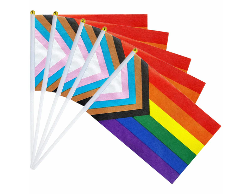 Outdoor Pride Flags Handheld Rainbow Party Flags Pride Party Flag Decorations