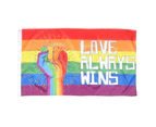 Fist Pattern Rainbow Color Flag Fist Pattern Love Always Win Rainbow Color Fade Resistant Flag