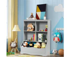 Giantex 3-Tier Kids Toy Storage Cabinet Wood Children Bookshelf Organiser w/Open Shelves, Grey