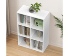 Advwin Bookshelf 6 Cube Shelves Display Cabinet Bookcase White