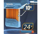Nerf - Elite 2.0 Echo Cs-10 Blaster 24 Nerf Darts 10-Dart Clip Removable Stock And Barrel Extension 4 Tactical Rails - Hasbro