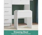 Ufurniture Dressing Table Set Vanity Desk Makeup Dresser with Slide Mirror and Stool White