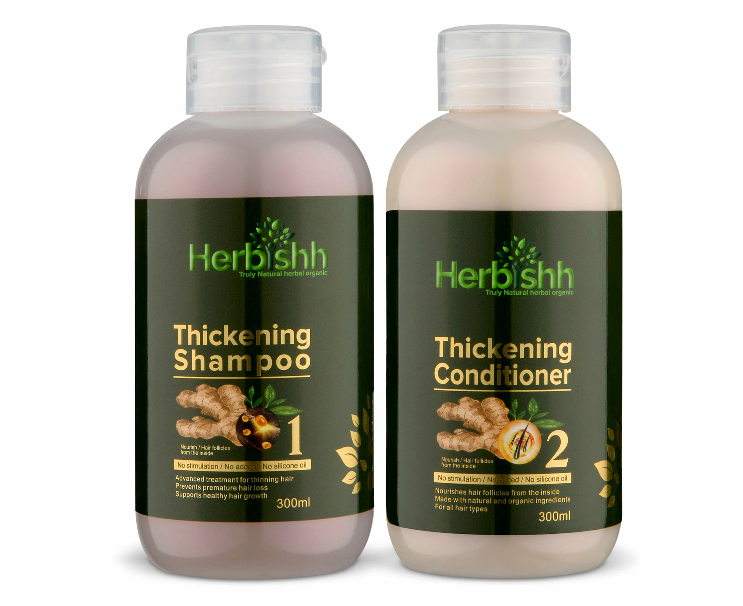 Herbishh Magic Hair Growth Thickening Shampoo and Conditioner Set