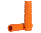 1 Pair Handle Grip Cover Non-slip Lightweight Rubber Multicolor Squares Bicycle Handlebar Cover Cycling Parts - Orange