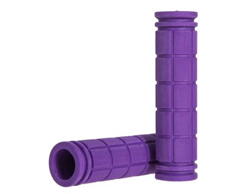1 Pair Handle Grip Cover Non-slip Lightweight Rubber Multicolor Squares Bicycle Handlebar Cover Cycling Parts - Purple